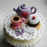 cupcake de juego de te